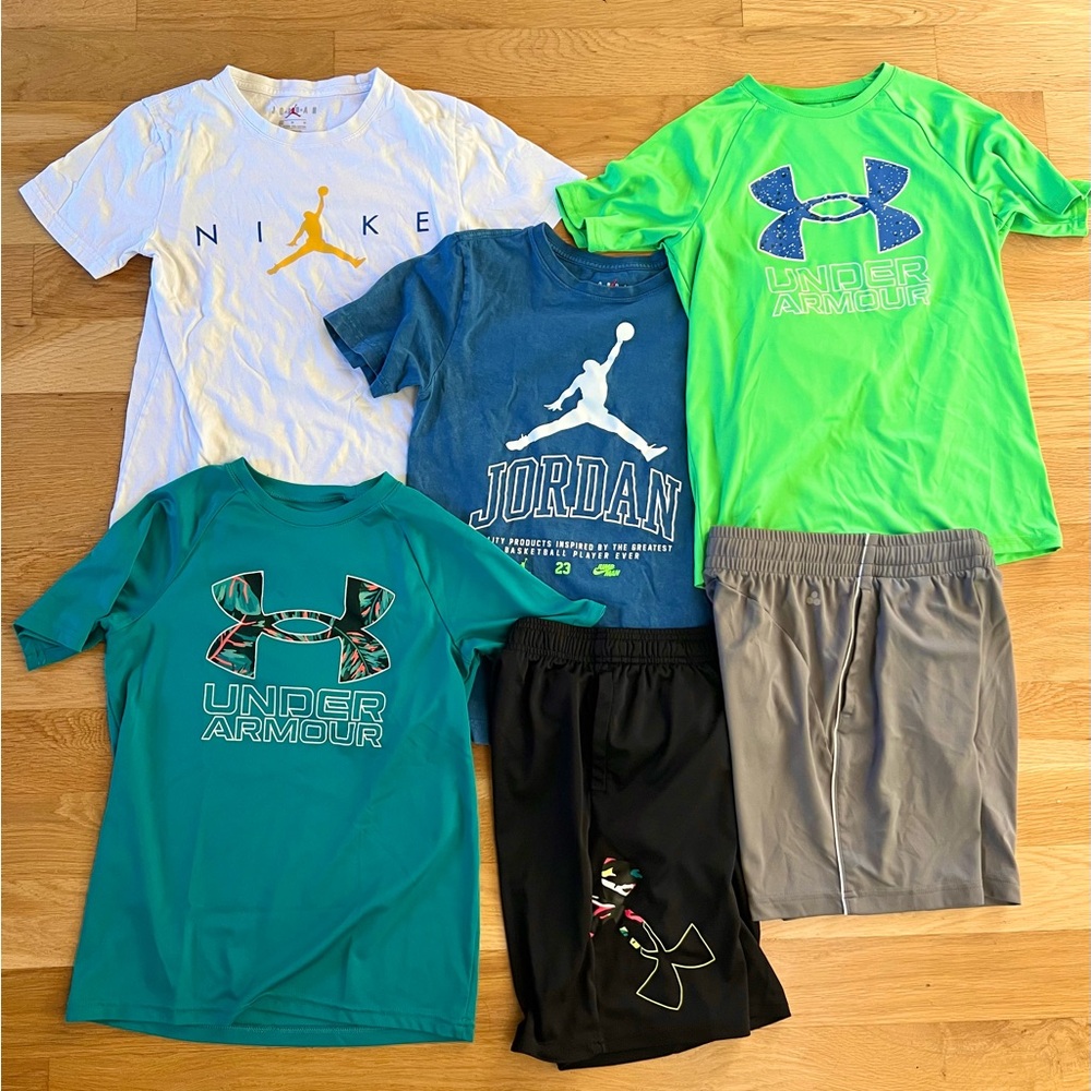 Nike and Under Armour Boys Shorts and Tees Bundle